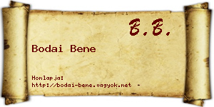 Bodai Bene névjegykártya